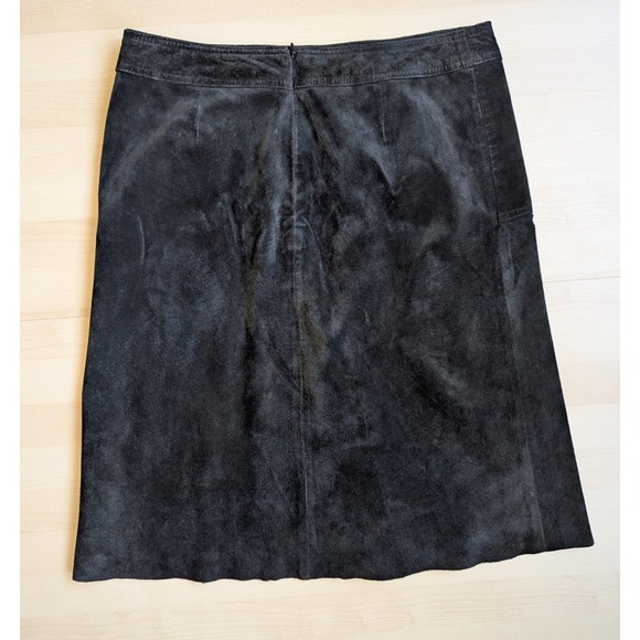 Context Vintage 90s Y2K Black Suede Skirt Sz 10 Pockets - Picture 10 of 11
